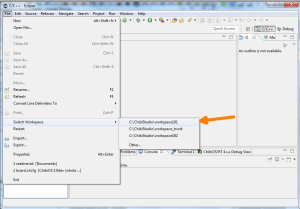 File->Switch Workspace